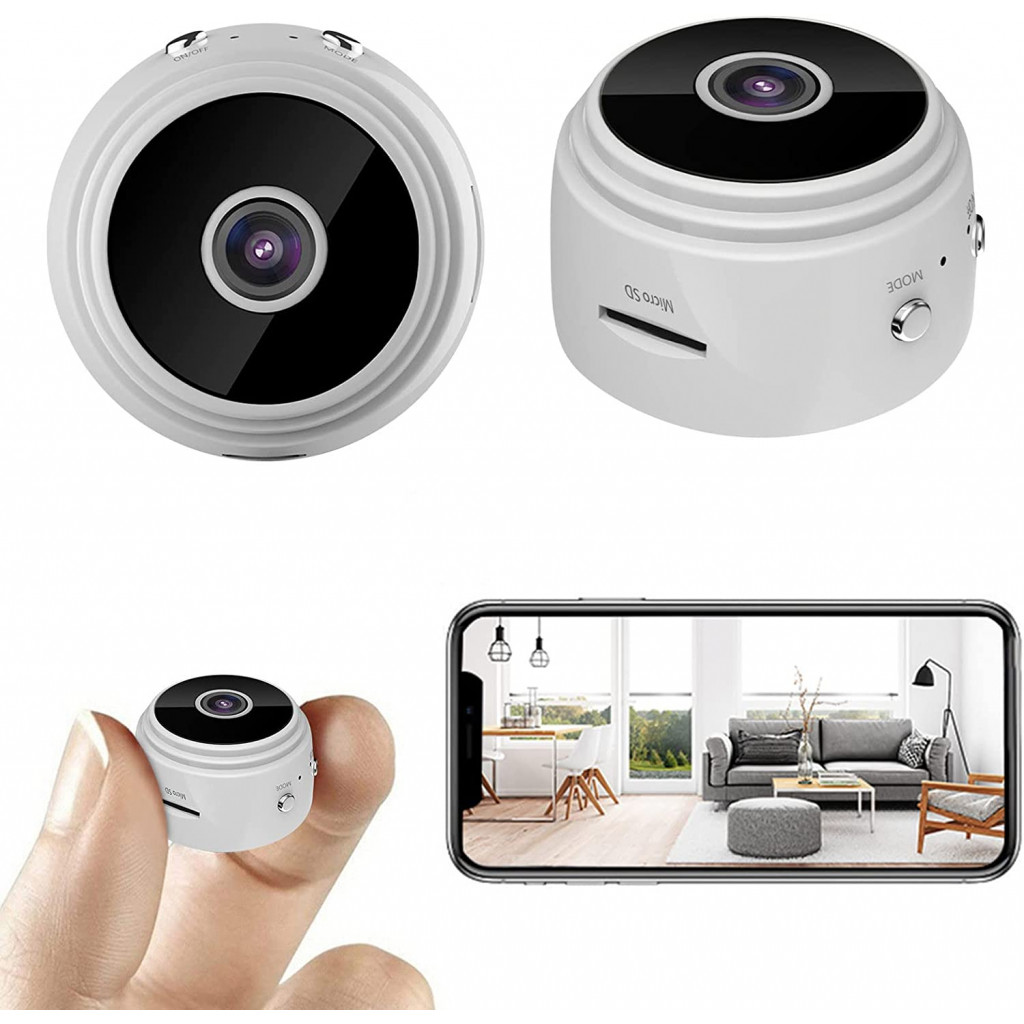 Mini caméra WiFi sans fil 1080p - Petite caméra portable HD avec vision  nocturne et détection de mouvement 1,7 x 0,9 pouces