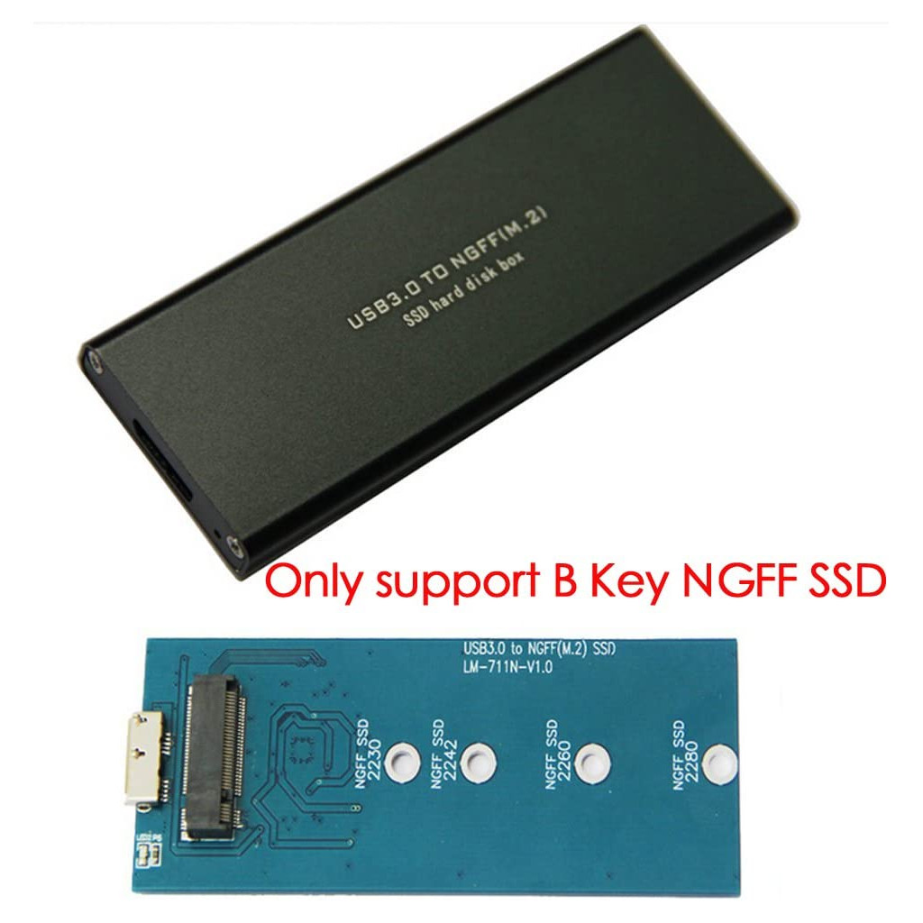 Lecteur SSD M.2 SATA vers USB 3.0 Externe Lecteur de SSD Boîtier avec UASP,  NGFF M.2 2280 2260 2242 2230 SSD avec clé B/Clé B+M (M.2 SATA SSD vers USB