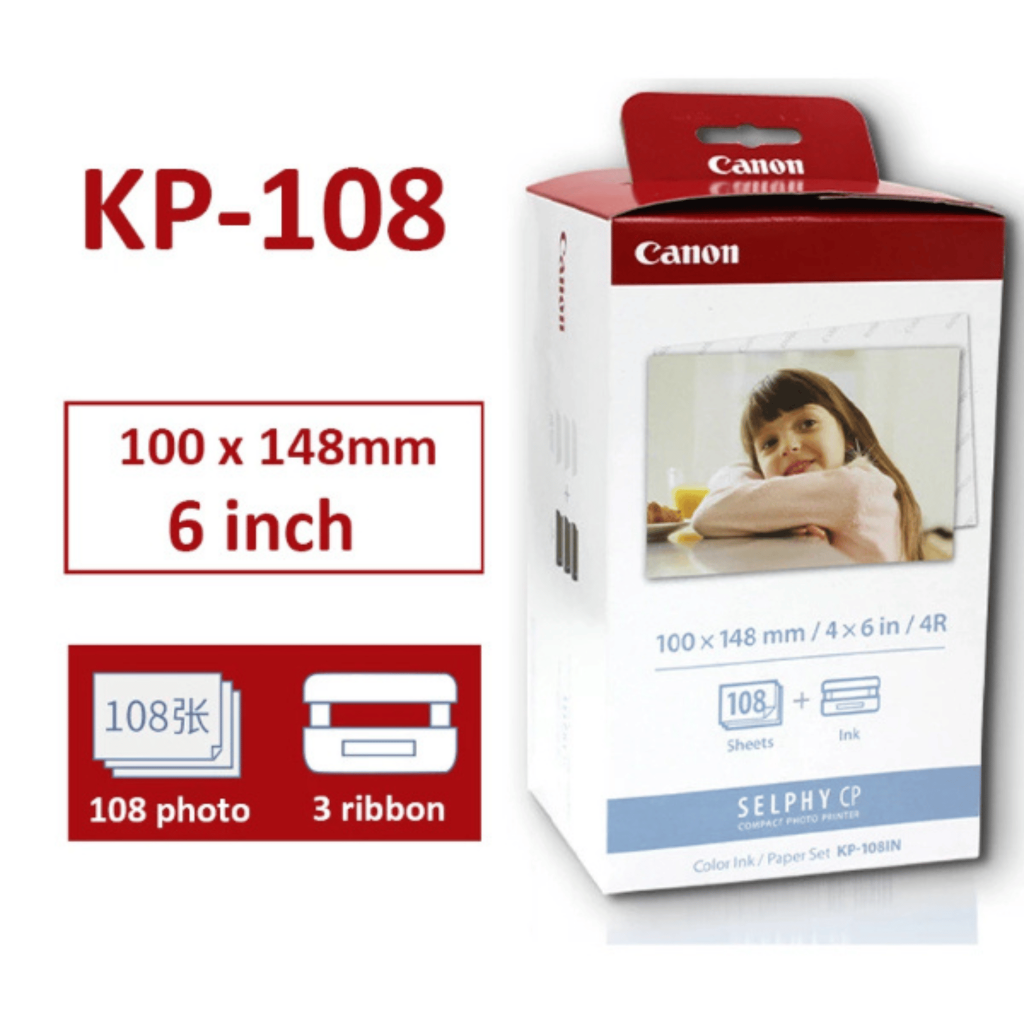 Canon KP-108IN - Kit Encre + Papier Format carte postale 148 x 100