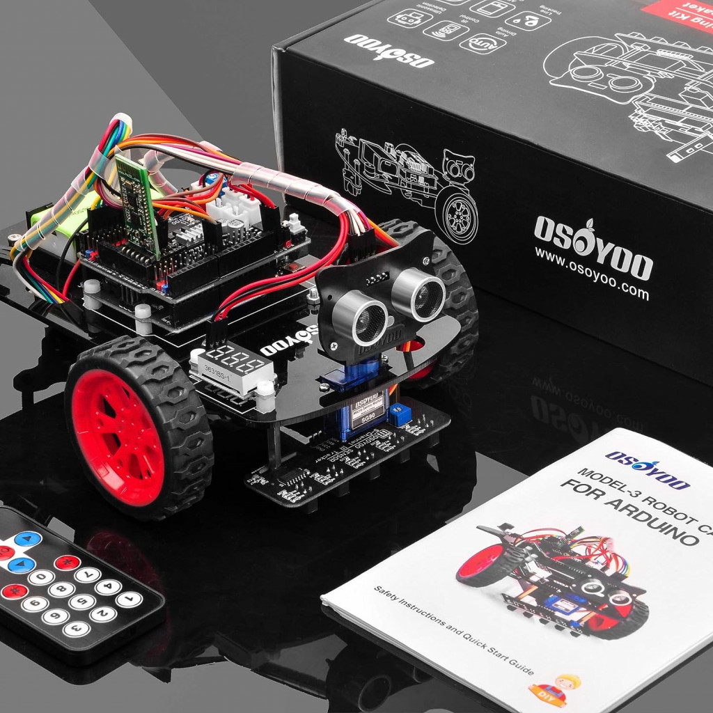 Kit de voiture robot intelligent OSOYOO pour Arduino pour adultes et enfants