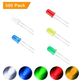Kit de diodes LED diffusées, blanc, rouge, vert, bleu, jaune