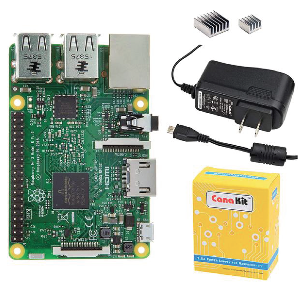 CanaKit Raspberry Pi 3 avec alimentation micro USB 2,5 A (répertoriée UL)
