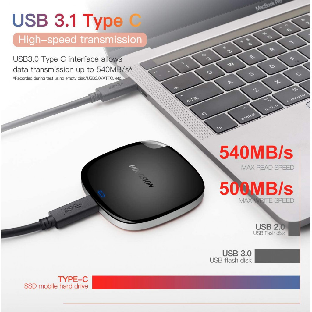 Hikvision Disque Dur Externe 1To, 2.5 Portable HDD USB-C, USB 3.1,  Résistant Aux Chutes, à la Pluie, à la Poussière, avec USB-C22 - Cdiscount  Informatique